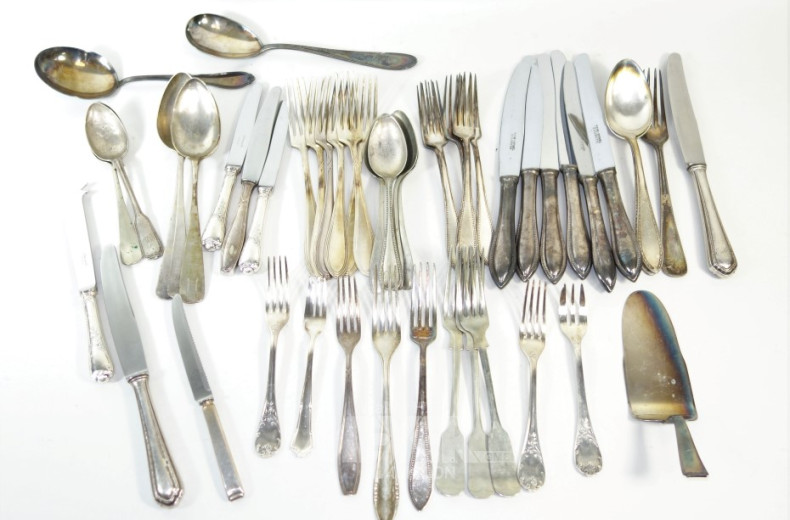 Posten versch. Besteckteile, versilbert