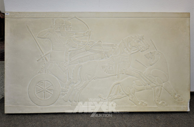 gr. Gips-Wandplakette, Nachguss,