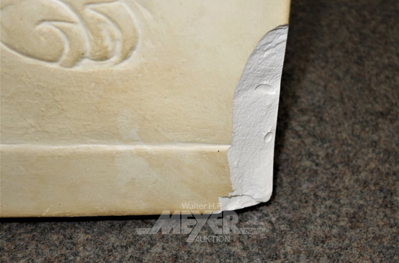 gr. Gips-Wandplakette, Nachguss,