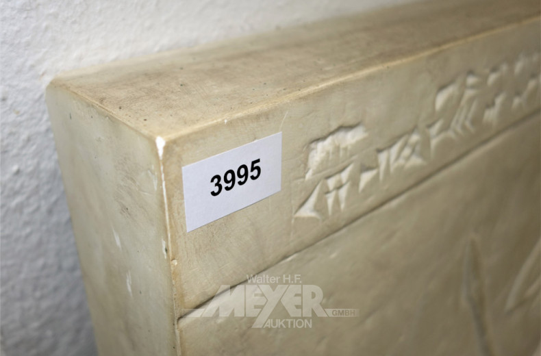 gr. Gips-Wandplakette, Nachguss,