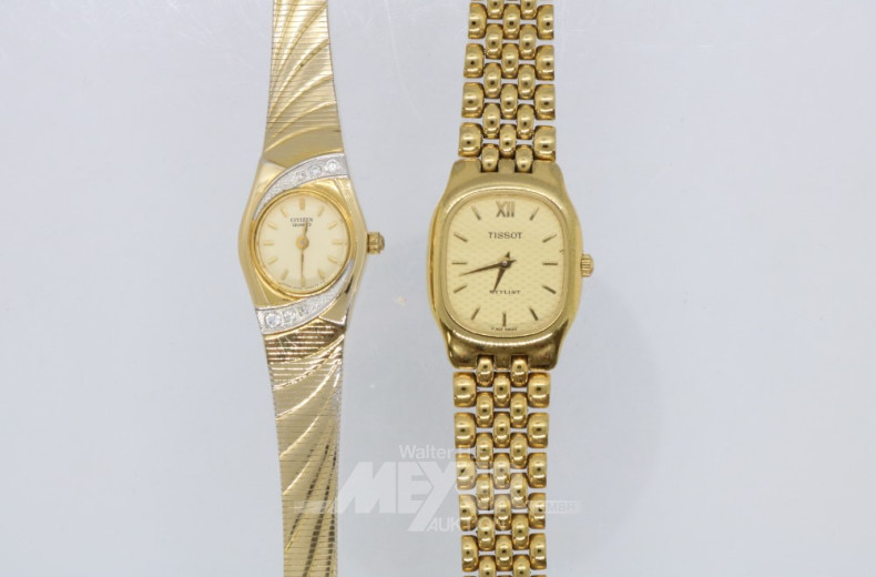 2 Damenarmbanduhren, ''TISSOT'' Stylist