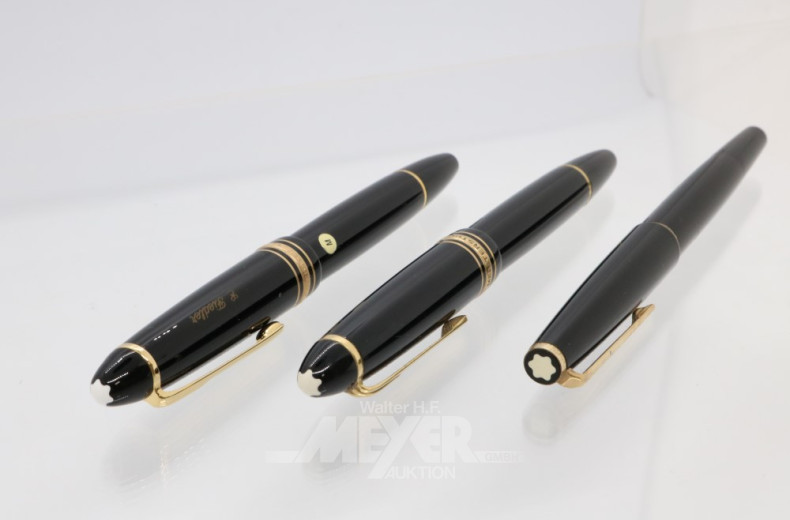 3 Füllfederhalter, ''MONTBLANC''