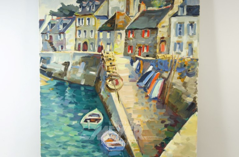 Gemälde ''Boote im Hafen''
