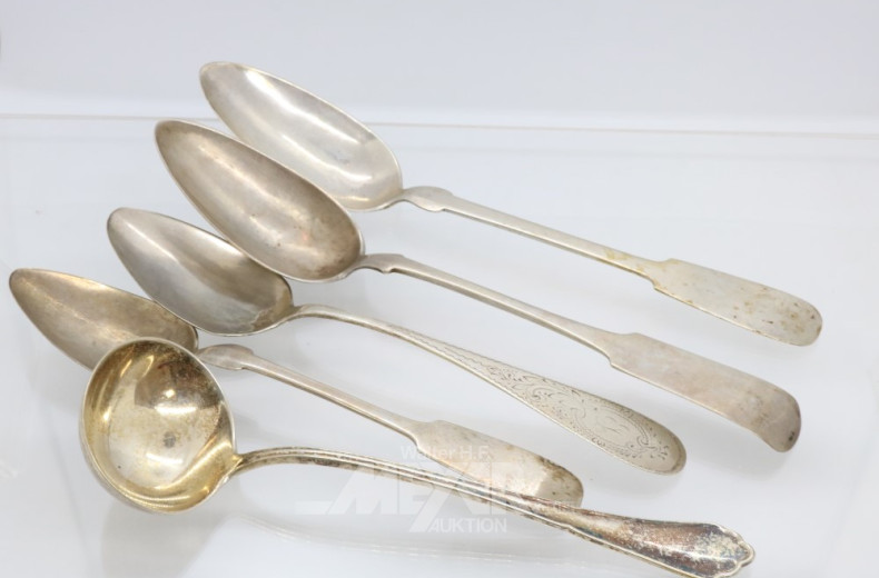 kl. Posten Silber-Besteckteile: