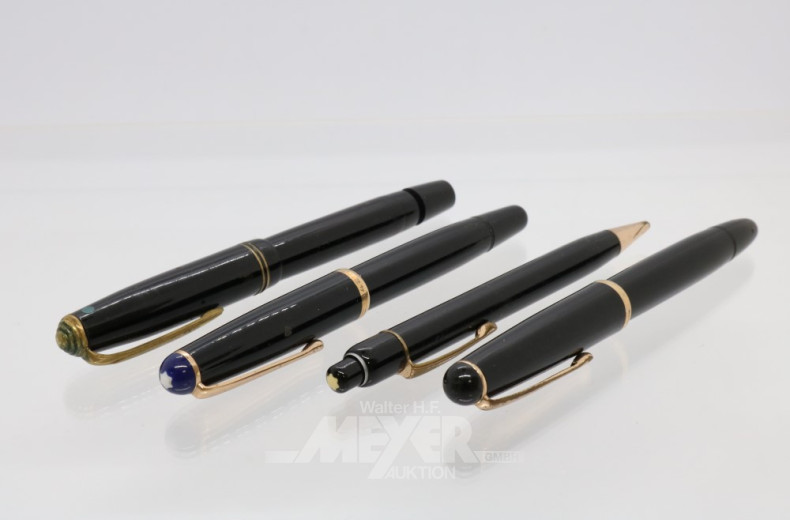 4 versch. Füller und Stifte,