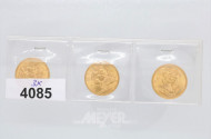 3 Goldmünzen ''1 Sovereign''