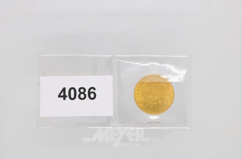 Goldmünze, ''8 Florin / 20 Gulden''