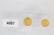 2 Goldmünzen, ''10 u. 20 Kronen''