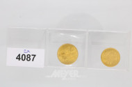 2 Goldmünzen, ''10 u. 20 Kronen''