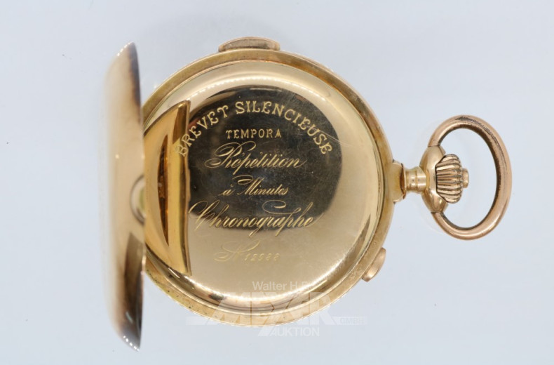 Sprungdeckel-Taschenuhr, Chronograph,