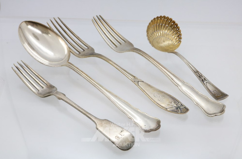 Posten versch. Silberbesteckteile