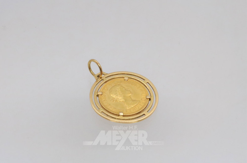 Münzanhänger, 750er GG-Fassung,