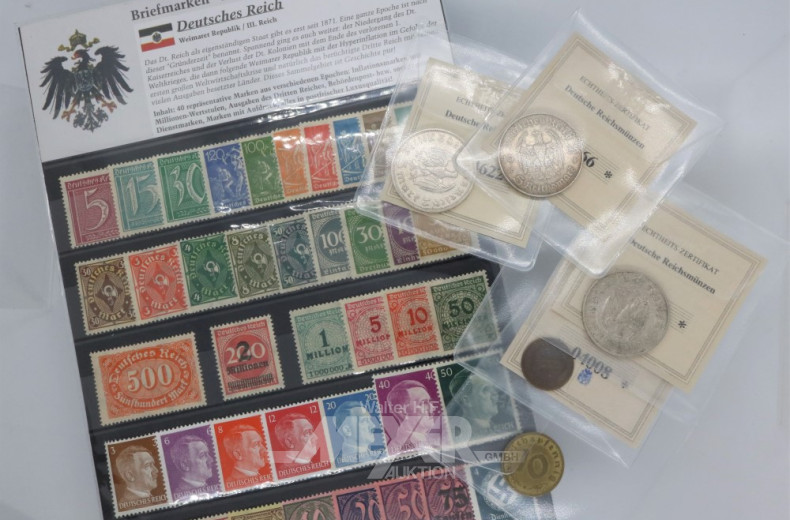Kassette mit 5 Deutsche Reichsmünzen