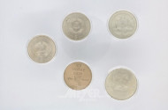 Kassette mit 5 Gedenkmünzen der DDR