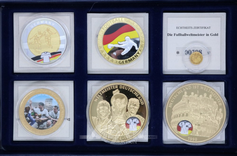 Schachtel mit 6 Sonderprägungen,