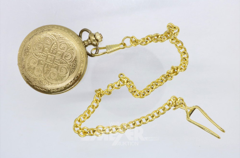 6 Taschenuhren, 1 Schlüsselanhänger,