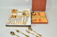 kl. Posten Besteckteile, vergoldet