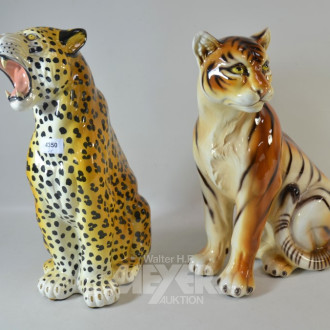 2 Deko - Figuren ''Leopard und Tiger''
