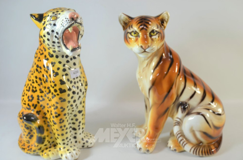2 Deko - Figuren ''Leopard und Tiger''