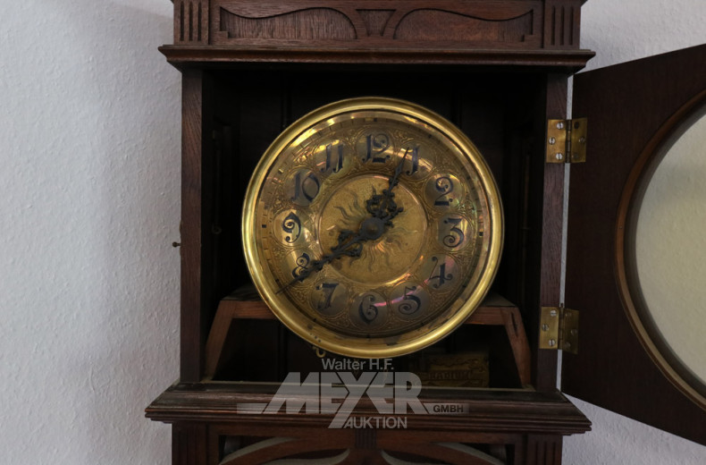 Jugendstil-Standuhr, Eiche, um 1910/20,