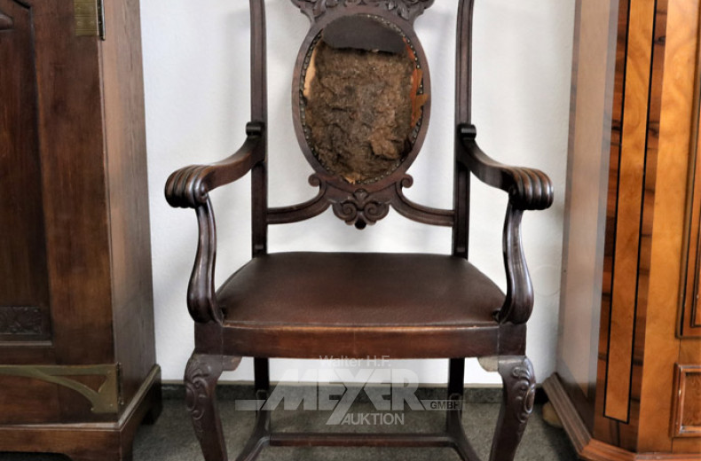 Armlehnenstuhl, Eiche, um 1910,