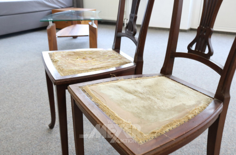 2 kl. Stühle, Mahagoni, um 1900,