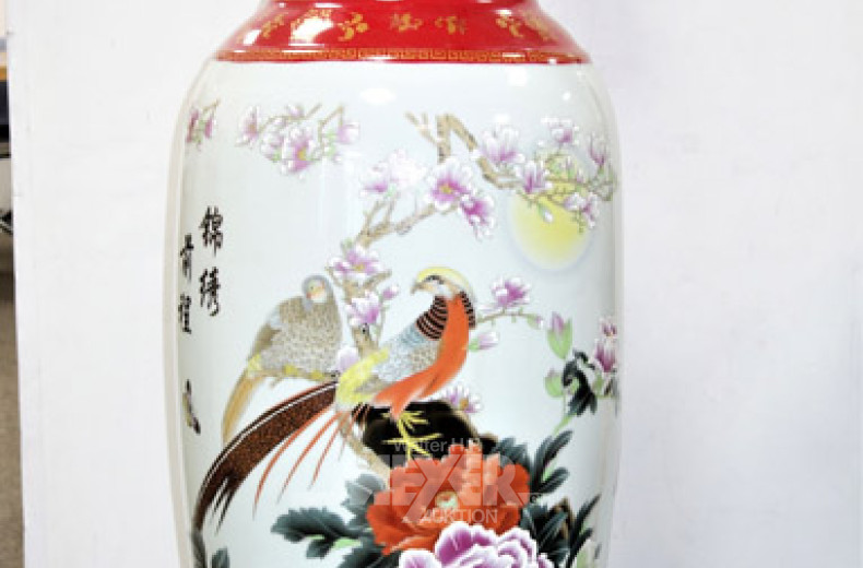 Porzellan Bodenvase Asia-Dekor,