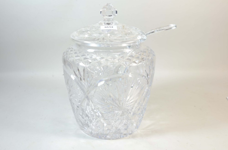 Kristall Bowle, mit Bowlenkelle