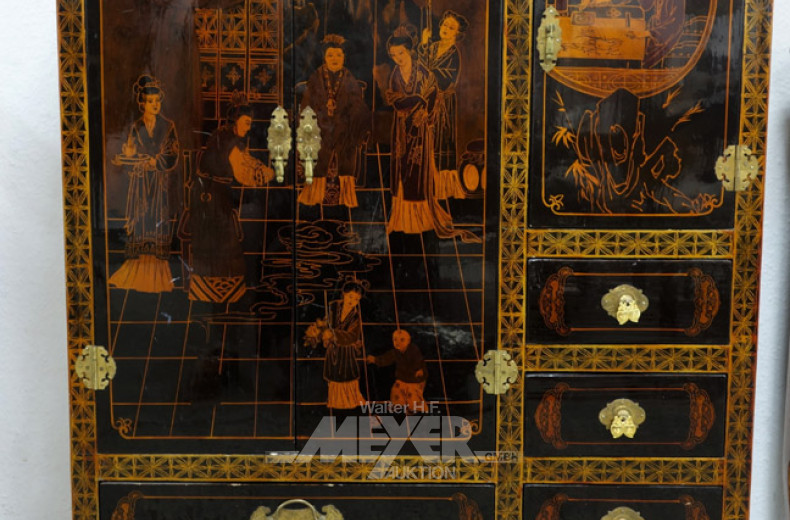 Kabinett-Schrank, Asia-Dekor,