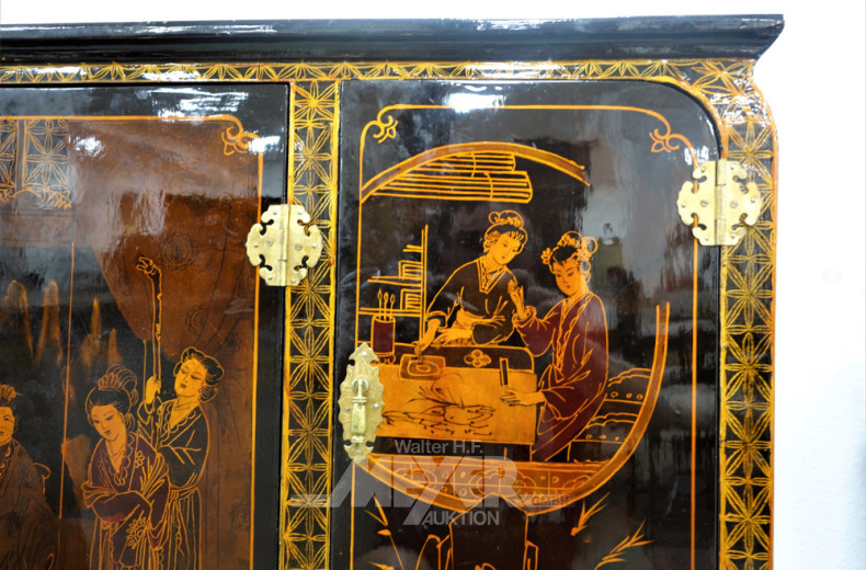 Kabinett-Schrank, Asia-Dekor,