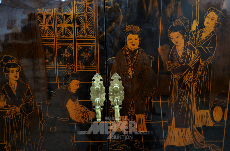 Kabinett-Schrank, Asia-Dekor,