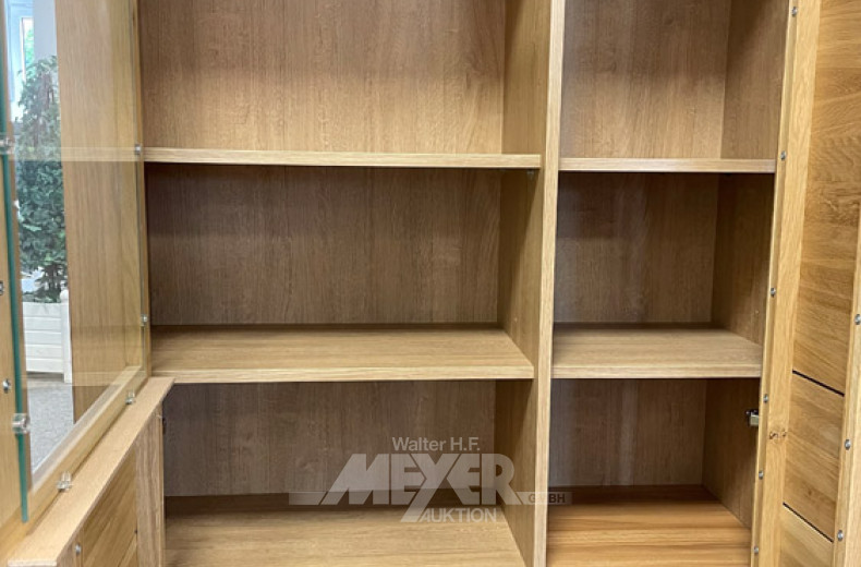 moderne Schrankwand, 3-tlg., Erle