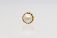 Damenring, 333er GG, mit Mabé-Perle,