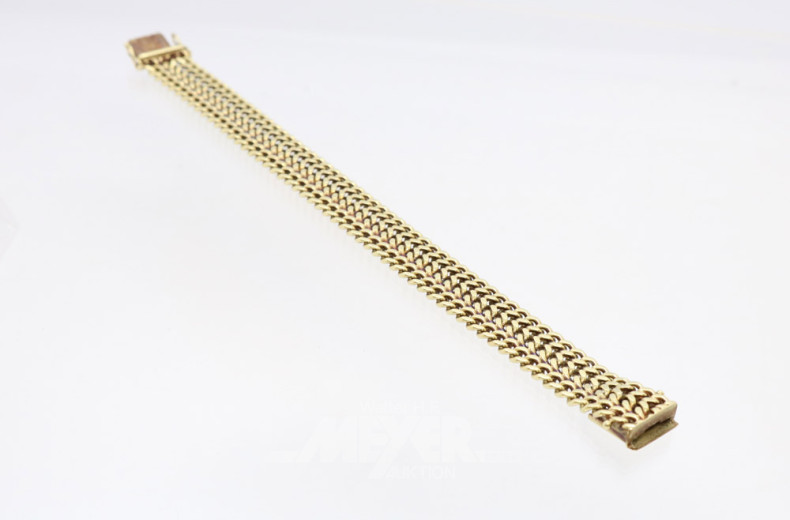 Panzerarmband, 585er GG, ca. 53 g.