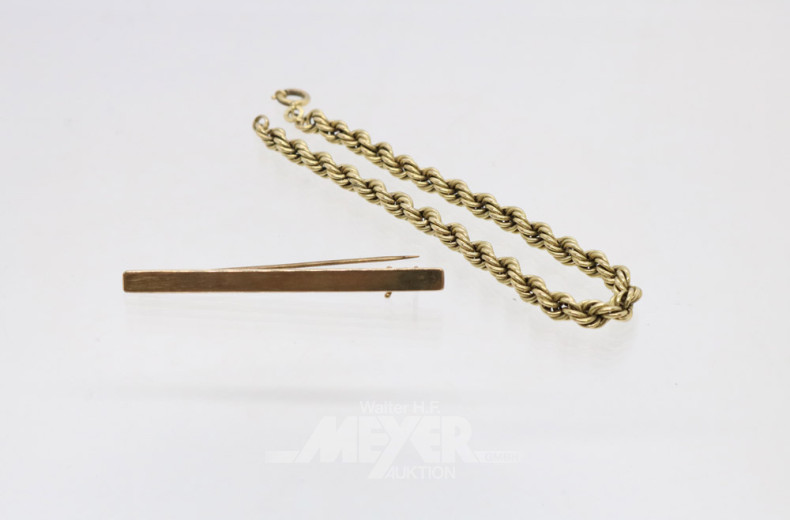 Kordelarmband, 333er GG,