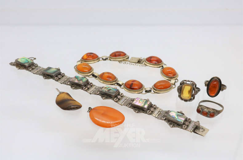 2 Armbänder Silber, 1 Kette Silber