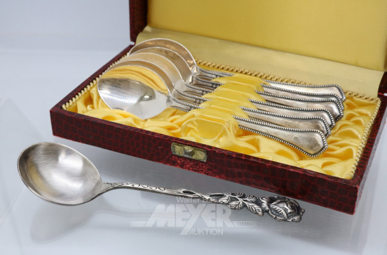 6 Kaffeelöffel, 6 Dessertlöffel USSR,