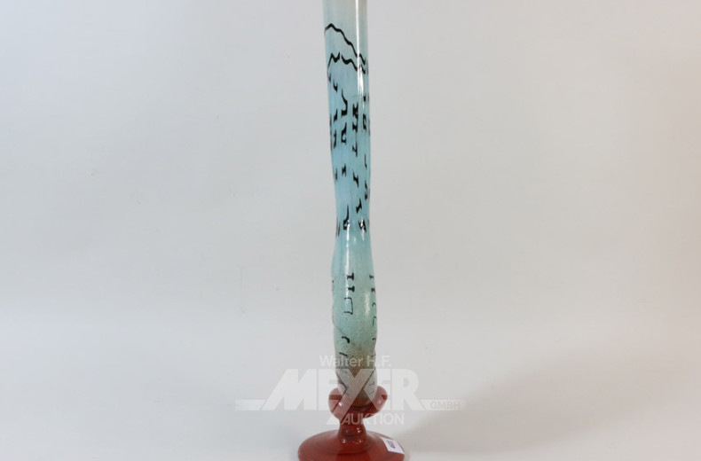 Stangenvase, türkisfarbener Farbverlauf,