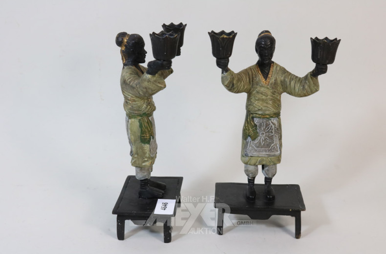 Kerzenleuchterpaar ''Asiate im Kimono'',
