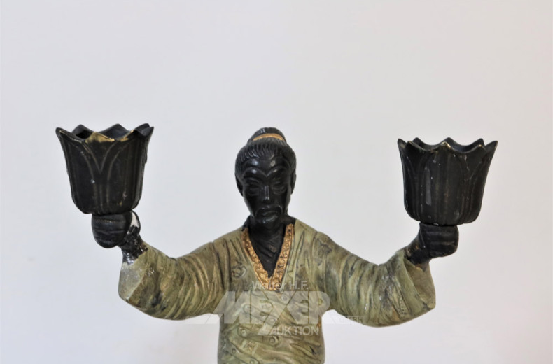 Kerzenleuchterpaar ''Asiate im Kimono'',