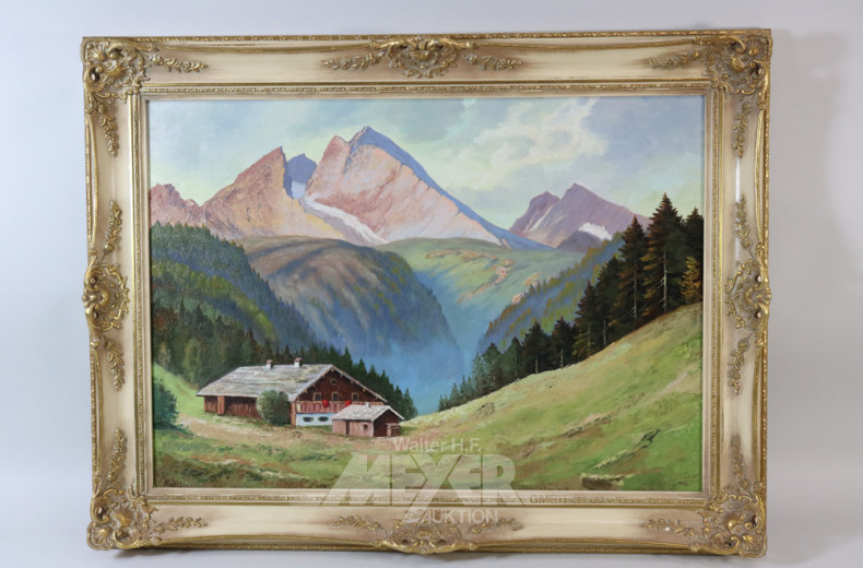 Gemälde ''Der Berghof'', l. u. sign.