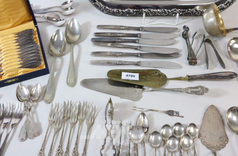 Posten Besteckteile, tlw. 800er Silber,