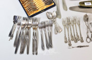 Posten Besteckteile, tlw. 800er Silber,