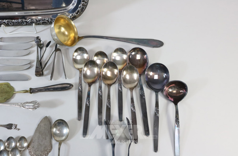 Posten Besteckteile, tlw. 800er Silber,