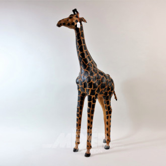 gr. Figur ''Giraffe'', Lederbespannung,