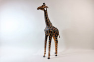 gr. Figur ''Giraffe'', Lederbespannung,