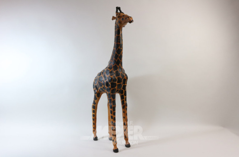 gr. Figur ''Giraffe'', Lederbespannung,