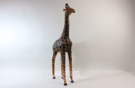 gr. Figur ''Giraffe'', Lederbespannung,