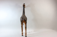 gr. Figur ''Giraffe'', Lederbespannung,