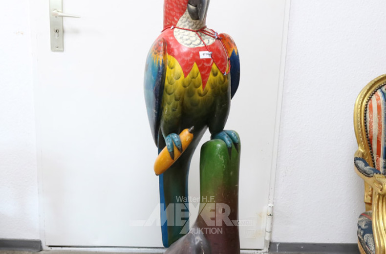 gr. Figur ''Papagei'', farbig,